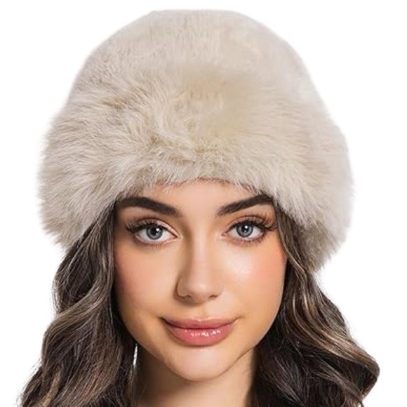 bucket hat Accessories - Bucket Hat- Snow Bunny Cute Faux Fur Beige women’s Bucket Hat- 1 piece